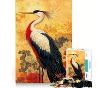 Red-Crested Crane Jigsaw Puzzle for Teenagers 1000 Pieces Boost Memory Relaxing Fun Premium Cut Stylish Gift (50x75cm)