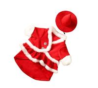 Red Crochet Santa Geese Costume Soft Yarn Outfit Seasonal Yard Decoration Handcrafted Santa Animal Costumes Knitted Christmas Geese Costume