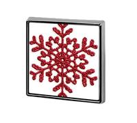 Red Crochet Snowflake Unisex Brooches & Pins Square Lightweight Lapel Badge Jewelry for Clothing Shawl Hat