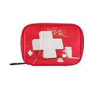 Red Cross Pill Box 7 Day Pill Case Bag Travel Pill Organizer Bag with Zipper Portable Weekly Case Compact Size for Vitamin Supplement Holder