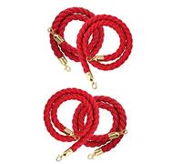 Red Crowd Control Rope with d Hoo - 1.5M/4.9Ft De Bed Twist Rope for Hotel Lobby, VIP, Queue Line, Par Ber