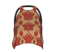 Red Crown Baby Car Seat Canopy Cover, Multi Use Breathable Nursing Breastfeeding Covers for Mom Soft Stroller Sun Shade Newborn Shower Gift