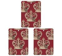 Red Crown Car Air Freshener, 3 Pcs Square Hanging Air Freshener Cards, Long Lasting Fragrance Scented Cards for Car, Home, Office Gray-style