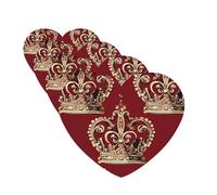 Red Crown Car Air Fresheners 4 Pcs Heart Shape Hanging Car Air Freshener Fragrance Scented Cards Auto Mirror Pendant Aromatherapy Tablets For Car Home Office Closet Bathroom