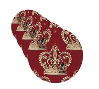 Red Crown Car Air Fresheners 4 Pcs Round Shape Hanging Car Air Freshener Fragrance Scented Cards Auto Mirror Pendant Aromatherapy Tablets For Car Home Office Closet Bathroom