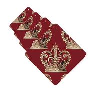 Red Crown Car Air Fresheners 4 Pcs Square Hanging Car Air Freshener Fragrance Scented Cards Auto Mirror Pendant Aromatherapy Tablets For Car Home Office Closet Bathroom