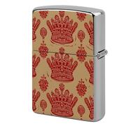 Red Crown Lighter Case Double-Sided Graffiti Lighter Holder - Metal Lighters Protective Cover, Universal Fit for Standard Lighters, Stylish Gift for Men & Women