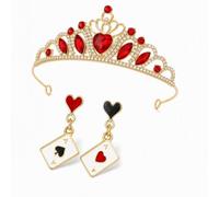 Red Crown Queen Crown 2-Piece Set: Queen Costume Accessories for Cosplay | Female Cosplayers Aged 18-35, Themed Party Enthusiasts, Costume Jewelry Collectors, Gift-Givers Seeking Unique Fashion Access