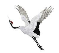 Red-Crowned Birds Shape Embroidered Iron On/sew on Patches, DIY Embroidered Stickers Applique for Clothes