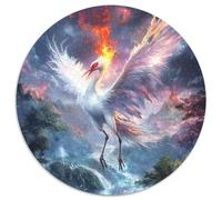 Red-crowned Crane 1000 Piece Jigsaw Puzzles Round Jigsaw Classic Family Game Unique Challenge Game for Adults And Kids 1000pcs (67.5x67.5cm)