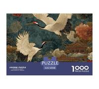 Red-crowned Crane 1000 Pieces Jigsaw Puzzles Engaging Educational Games Bird Jigsaw Puzzles Unique Puzzle Gift for Adults & Families 52x38cm/1000pcs