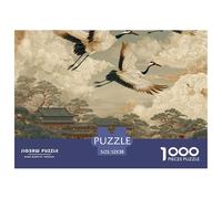 Red-crowned Crane 1000 Pieces Jigsaw Puzzles Engaging Home Decoration Bird Jigsaw Puzzle Home Decoration for Adults & Families 52x38cm/1000pcs