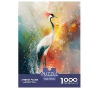 Red-crowned Crane 1000 Pieces Portable Jigsaw Puzzle Age 3+ Cool Collage Effect, Home Decoration, Educational, Challenging Puzzle Games 70x50cm/1000pcs