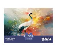 Red-crowned Crane 1000 Pieces Portable Jigsaw Puzzle Age 3+ Cool Collage Effect, Home Decoration, Educational, Challenging 52x38cm/1000pcs