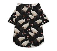 Red-crowned Crane Birds Cute Dog Shirt Soft Cozy Pet T-Shirts Pullover Cat Clothes
