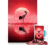 Red-crowned Crane in A Serene Landscape Hard Jigsaw Puzzle for Adults 1000 Pieces Recall Boost Quiet Calm Smooth Cut Classic Gift (50x75cm)