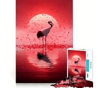 Red-crowned Crane in A Serene Landscape Jigsaw Puzzles 1000 Pieces for Adults Strengthen Memory Group Joy Clean Edge Stylish Gift (38x26cm)