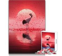 Red-crowned Crane in A Serene Landscape Teenagers 1000 Piece Jigsaw Puzzle Fun Learning Cognitive Game Thoughtful Unique Present Selection Size 38x52cm
