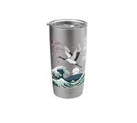 Red-Crowned Crane Japanese Bird Stainless Steel Insulated Tumbler