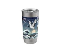 Red-Crowned Crane Japanese Bird Stainless Steel Insulated Tumbler