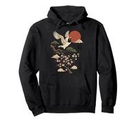 Red-crowned Crane Japanese Pullover Hoodie