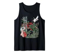Red Crowned Crane Japanese Scenery Retro Vintage Art Tank Top