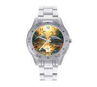 Red-Crowned Crane Men's Watches Stainless Steel Watch Strap Analog Quartz Watch Business Wristwatches