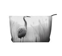red-Crowned Crane Pattern Large Capacity Corduroy Cosmetic Bag, Fashionable Waterproof toiletries Storage Bag