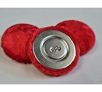 Red Crushed Velvet Fabric Covered Buttons, Choice of Sizes, Pack Size of 6 Buttons, Upholstery Buttons, Sewing Buttons, Crafts (25mm)