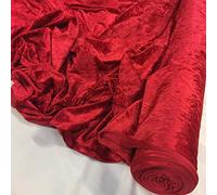 Red Crushed Velvet Fabric Craft Stretch Velour -150 cm Wide- Free UK