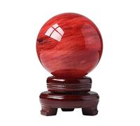 Red Crystal Ball- Crystal Sphere with Stand, Crystal Smelted Red Crystal Ball,for Feng Shui, Divination, Home Decoration,red Crystal ball-8cm