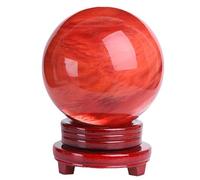 Red Crystal Ball Smelting Stone Home Decoration Melting Quartz Gemstone for +Base,red ball-26cm