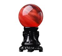 Red Crystal Ball Smelting Stone Ornaments Feng Shui Divination Sphere for Photography Decoration,5~6cm