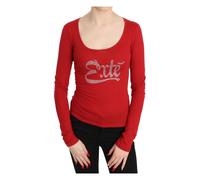 Red Crystal Embellished Long Sleeve Top - female - Exte - Long Sleeve T-Shirts - Red - S - Tops S