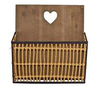 Red Cup Living Metal & Wicker Wall Hanging Magazine Rack
