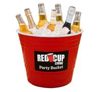 Red Cup Living Reusable Party Tubs for beverages and Snacks - Ice Bucket For Wine, Champagne, Beer, Soda - 10 x 8 inches - Wine Chiller Bucket - Bottle Drink Cooler Tub for BBQs and Parties - Set of 1