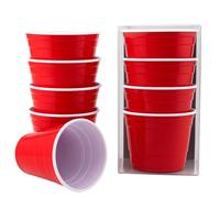 Red Cup Living Reusable Red Plastic Cups - 5 oz Party Cups, Set of 4 - BPA Free and Washable - The Ideal Large Plastic Cups for Parties, BBQ, and Camping…