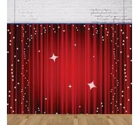 Red Curtain Photography Backdrop Glitter Gold Stars Red Carpet Stage Background For Wedding Party Events Portrait Shooting 350x240CM