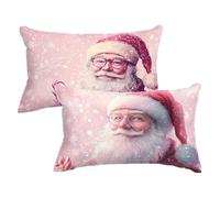 Red Cushion Covers 30 x 50 cm Small Cushions Santa Claus Pillow Cases 2 Pack,Velvet Decorative Pillows Sofa Cushions with Invisible Zipper Rectangle Cushion Covers Home Decor Pillow Protectors w0u-512