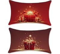 red Cushion Covers 50 x 80 Set of 2, gift Rectangle Cushions, Large Cushions Linen Cushion Cover, Sofa Pillows Outdoor Waterproof Throw Pillow, Decorative Pillows for Bed, for Home Decorative s-292