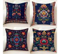 Red Cushion Covers 70cm x 70cm, Waterproof Outdoor Cushions Covers Pattern Decorative Pillows Double-Sided Printing Set of 4 with Invisible Zipper for Room Home Decor, Gifts for Women -bby25011A1