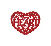 Red Cut Out Heart Text Men's T-Shirt - White - M - White