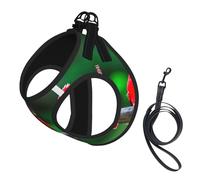 Red cute birds print Dog Harness and Leash Set, Reflective Adjustable Puppy Vest for Small Medium Large Dogs, Cats