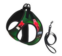 Red Cute Birds Print Pet Leash Vest Reflective Adjustable Soft Mesh Vest Breathable For Daily Walks