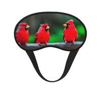 Red Cute Birds Print Sleep Mask for Side Sleepers Cup-Shaped Blackout Eye Mask Shades Cover for Men and Women
