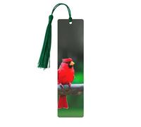 Red Cute Birds Print Wooden Bookmarks Beautiful Notebook Accessories for Men Women Book Lovers