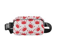 Red Cute Crabs Stylish Waist Pack Crossbody Bag for Women Men Waterproof Croose Body Purse with Adjustable Strap for Travel Shopping Running, Red Cute Crabs, One Size
