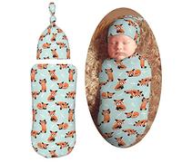 Red Cute Panda Newborn Swaddle Blankets Hat Sets Soft Baby Receiving Blanket Swaddle Sack for Baby Shower Infant Boy Girl Gift