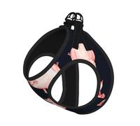 Red Cute Piggy Print Dog Harness Vest for Small Pets S | Small Sized Leash Set Soft Light Puppy Breathable Mesh Reflective Training Walking Adjustable Circumference
