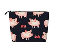 Red Cute Piggy Print Makeup Bag, Toiletry Organizer,One Pack for Multiple Daily Uses, Business Trip Companion